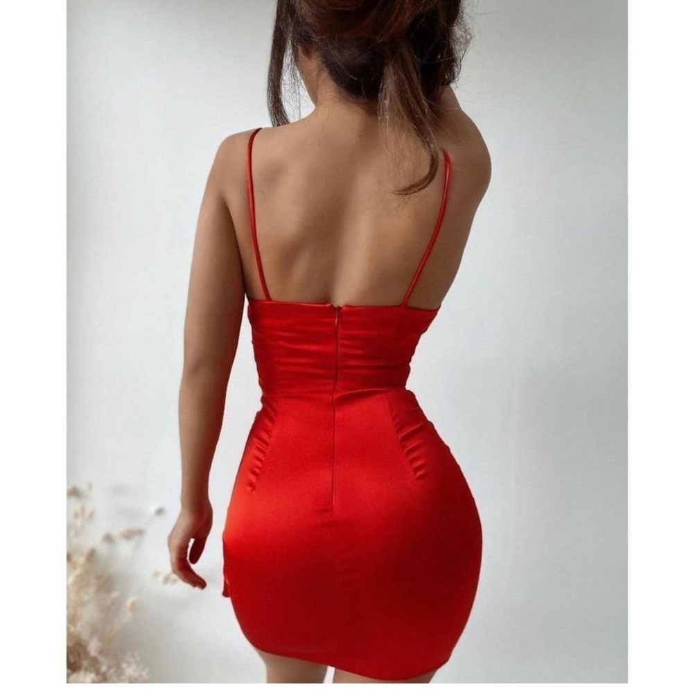 Zara satin effect red dress - Picture 13 of 13